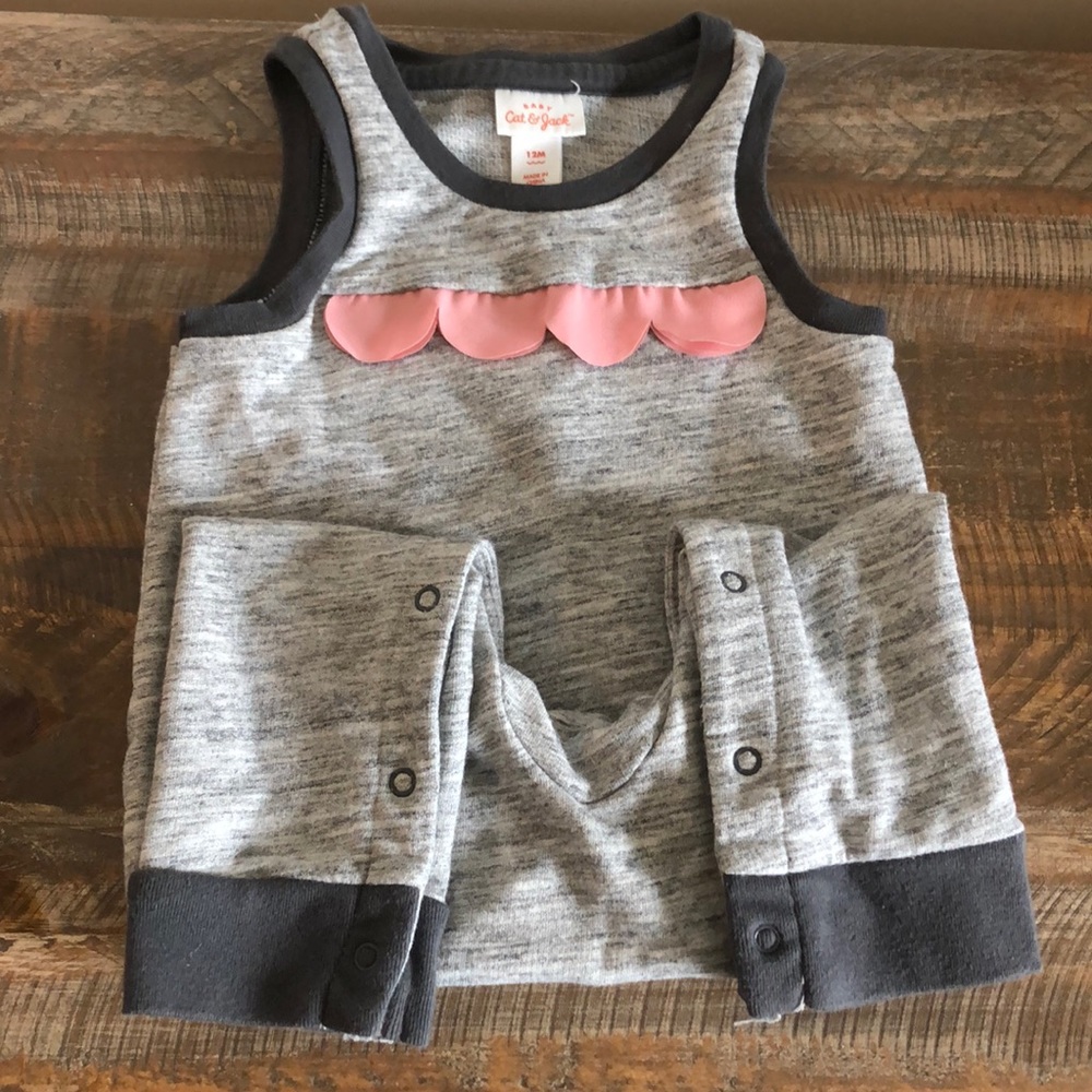 Baby girl cat and jack footless bodysuit